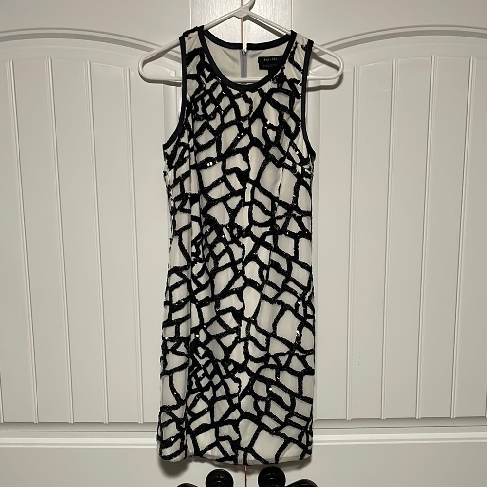 Chic Black and White Patterned Dress